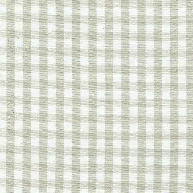 Pale limestone and cream small check fabric with a soft woven texture