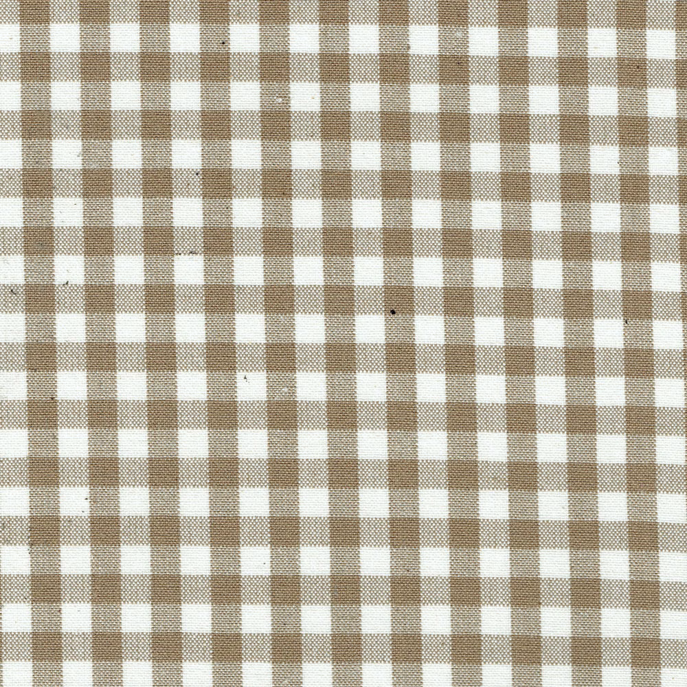 Small woven mocha and ivory check fabric with a textured, rustic surface