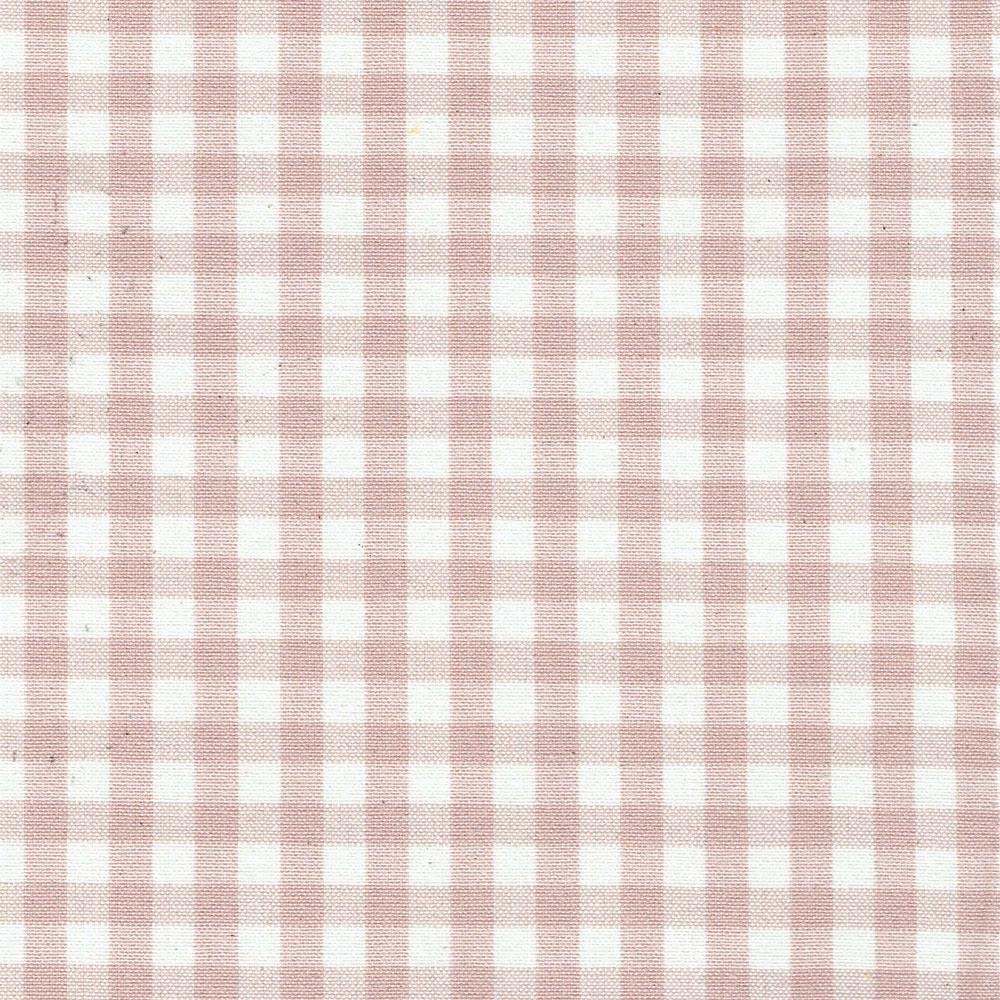 Soft blush pink and ivory small woven check fabric swatch