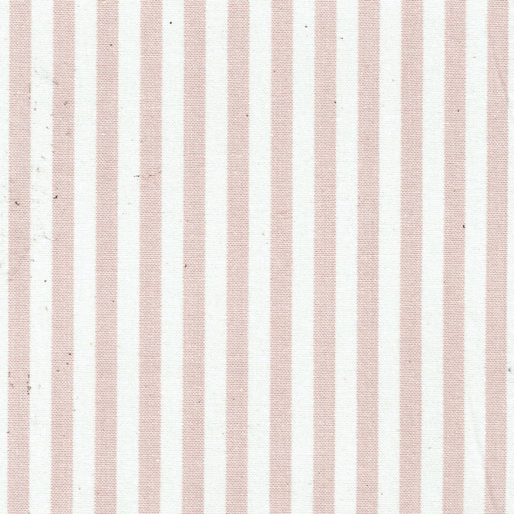Pale pink and cream vertical striped woven fabric with a lightly flecked texture