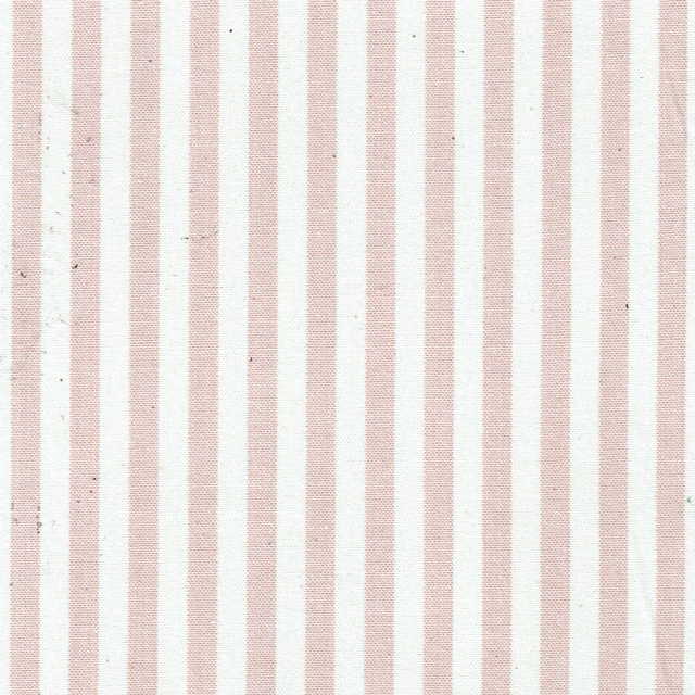 Pale pink and cream vertical striped woven fabric with a lightly flecked texture