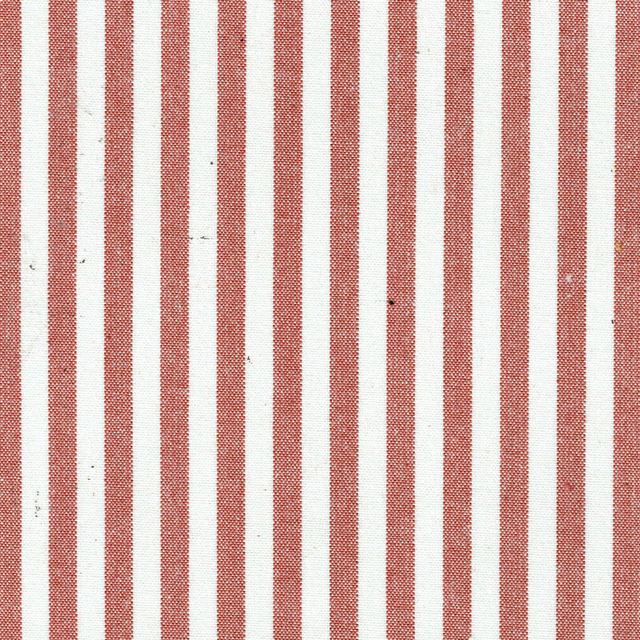 Vertical ruby-red and ivory striped fabric with a fine woven texture