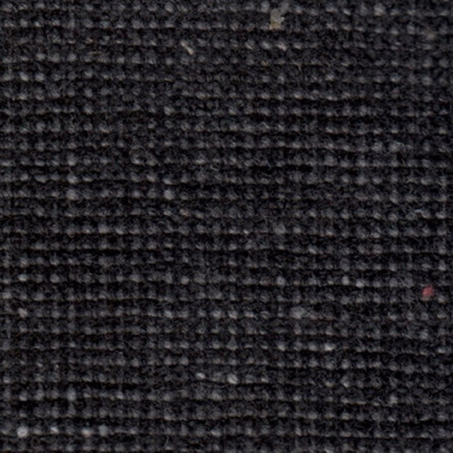 Dark charcoal woven fabric with a fine, textured grid and tiny flecks