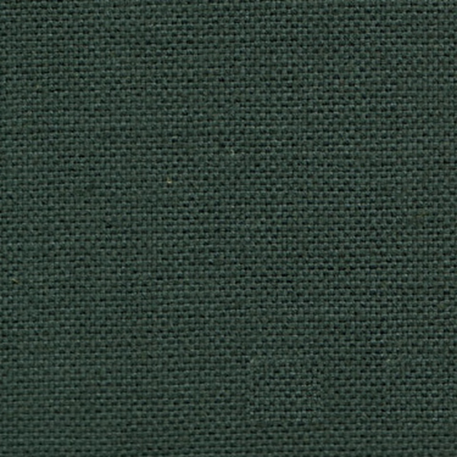 Dark cadet green woven fabric swatch with a tight textured basket weave