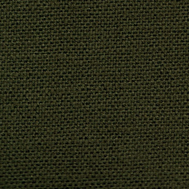 Close-up of a dark olive charcoal woven fabric with a tight textured surface