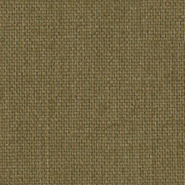 Close-up of muted olive woven fabric with a fine, even texture