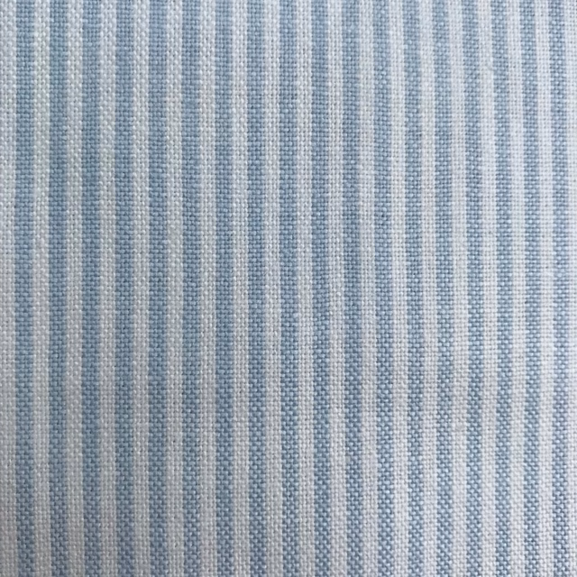 Soft aqua and pale grey-blue vertical striped woven fabric swatch