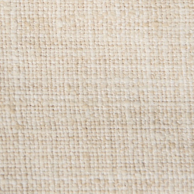 Close-up of a soft oyster cream woven fabric with a nubby tabby texture