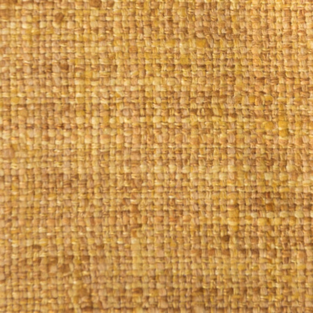 Close-up of warm yellow ochre woven fabric with a nubby textured surface