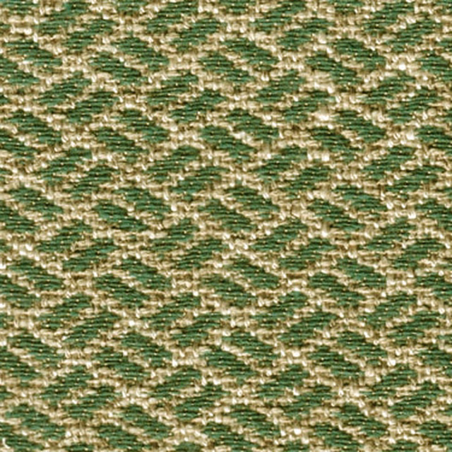 Close-up of a small geometric woven fabric in moss and olive green