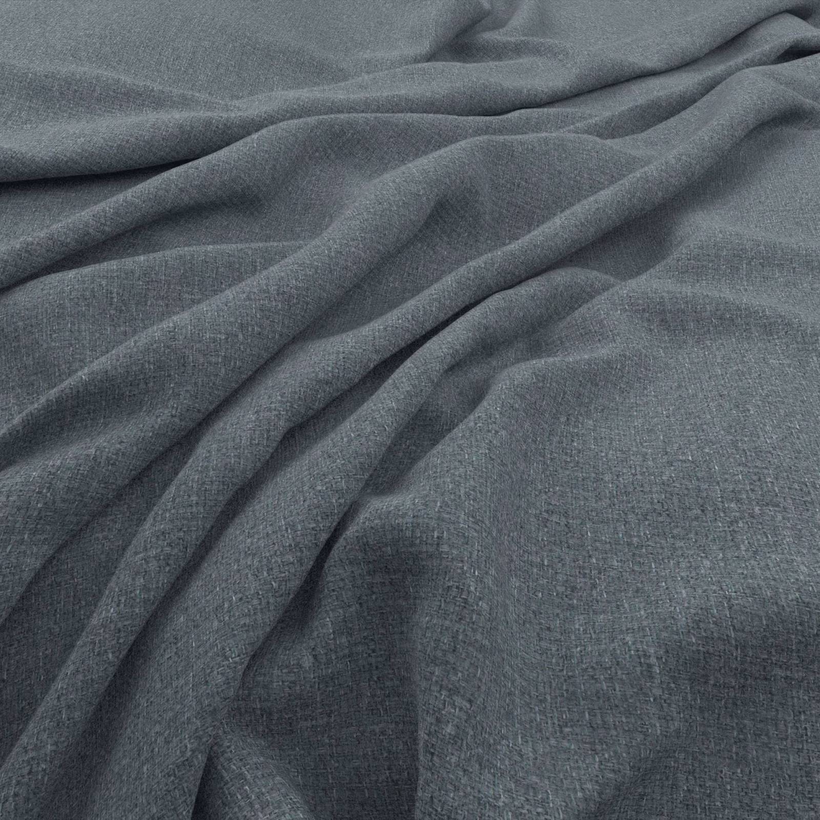 Cool slate-grey woven fabric with fine texture and soft flowing folds