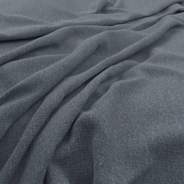 Cool slate-grey woven fabric with fine texture and soft flowing folds