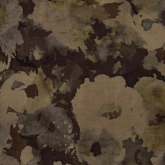 Abstract charcoal, taupe and olive print on textured woven fabric