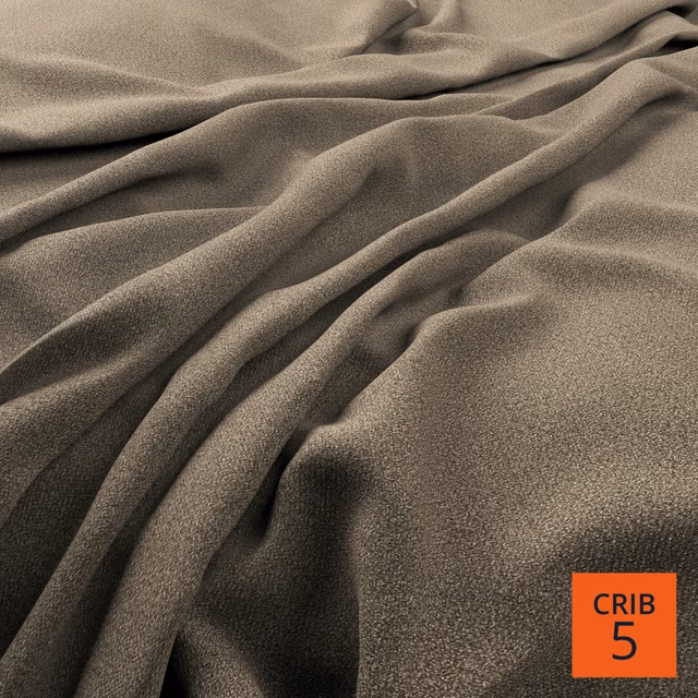 Warm taupe-brown fabric with fine grain and softly flowing draped folds