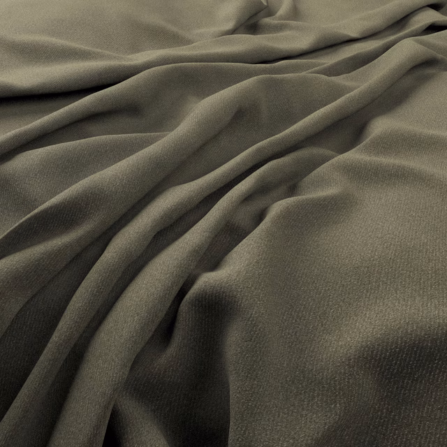Muted olive-drab fabric with a fine weave falling into soft, deep folds