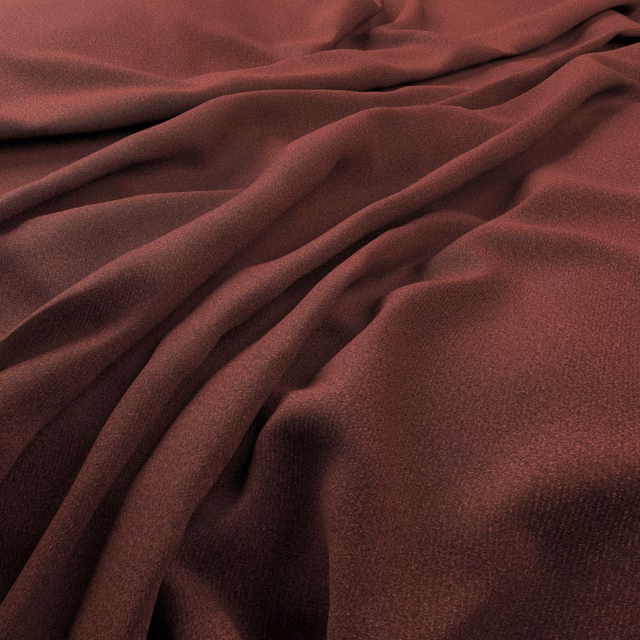 Deep madder-red fabric with soft folds and subtly lustrous fine texture