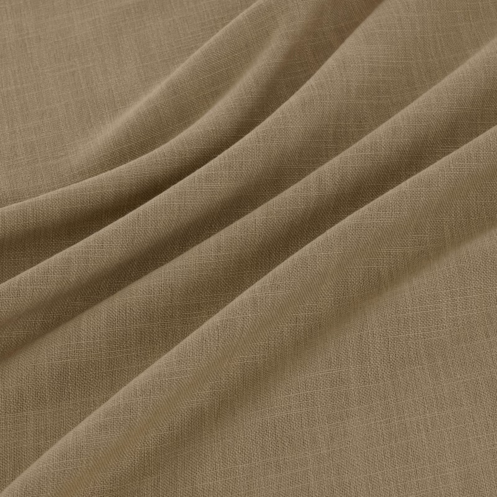 Warm maize-beige woven cloth with fine crosshatch texture falling into soft folds