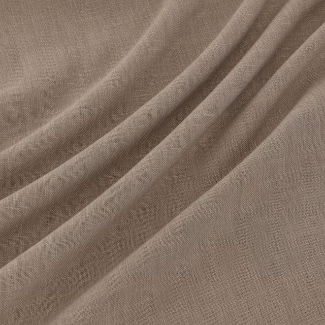 Muted taupe Raisin fabric with fine crosshatch weave falling into soft diagonal folds