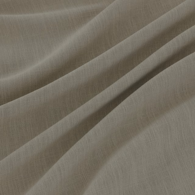 Folded close-up of muted greyed sage fabric showing a fine plain weave and soft drape