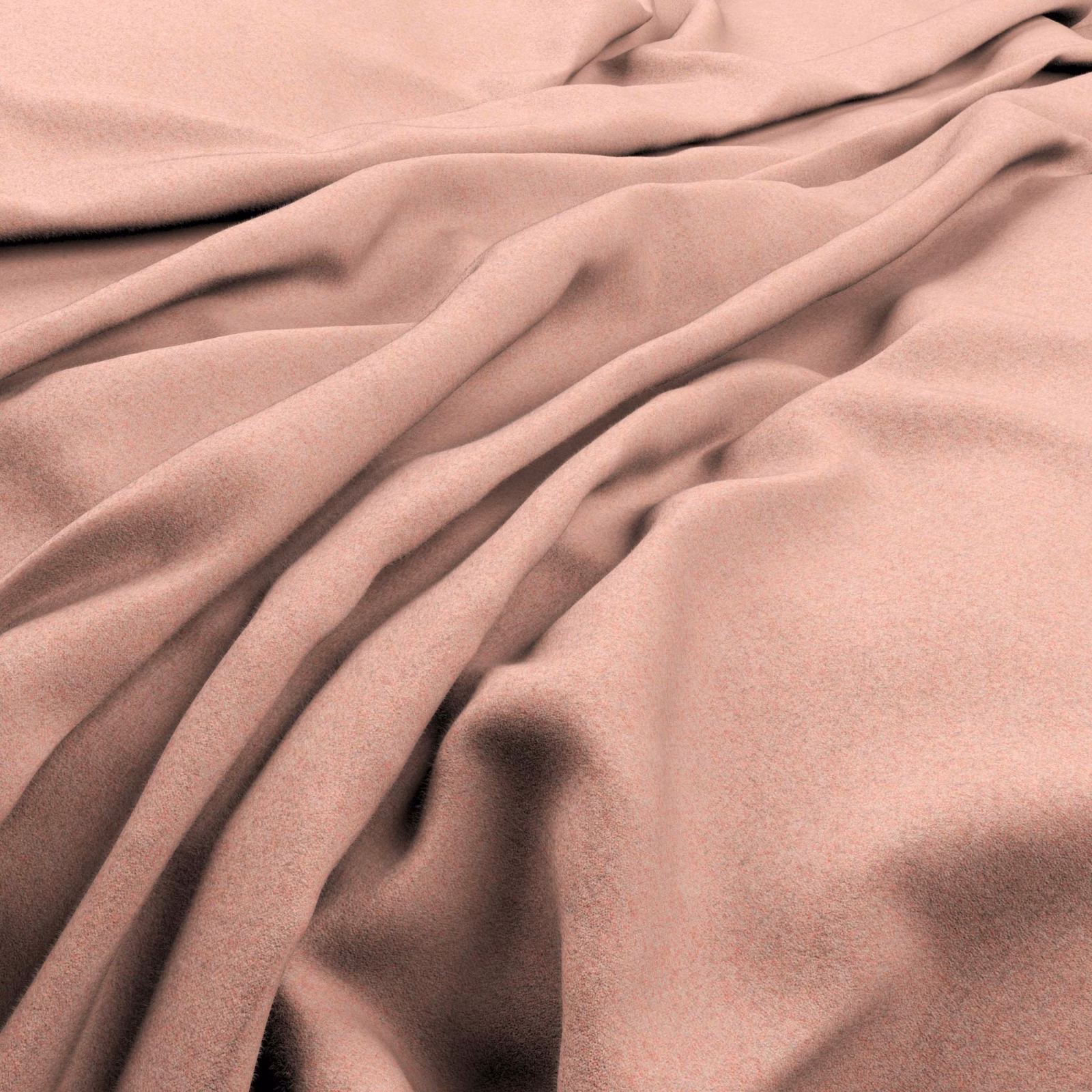 Blush-pink fabric falling in soft folds with a subtly brushed surface