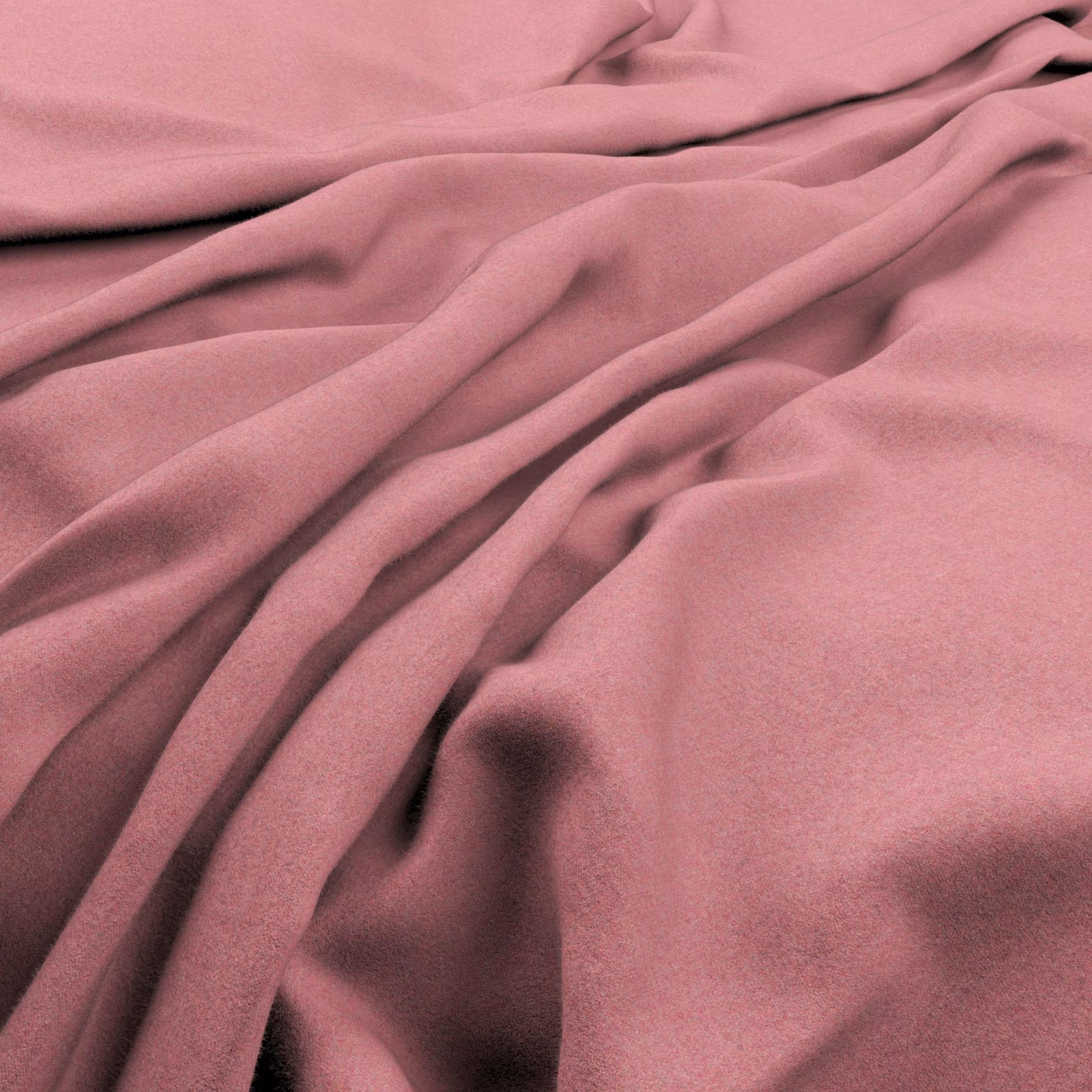 Dusty rose-pink fabric falling in soft folds with a smooth, brushed surface