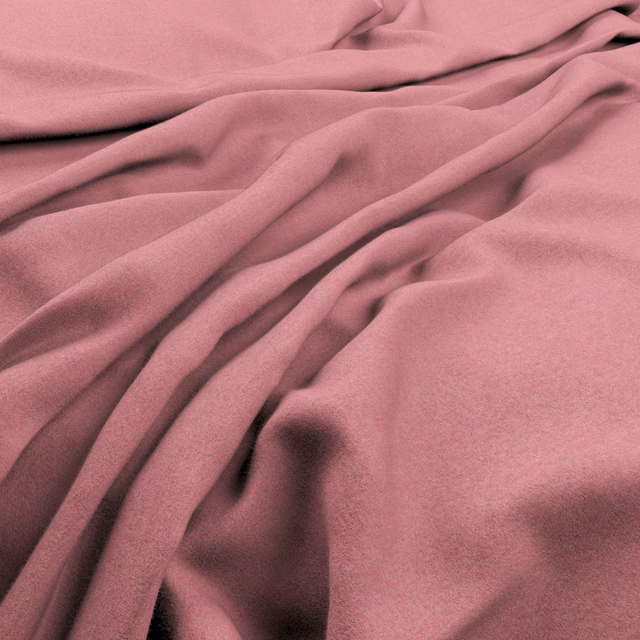Dusty rose-pink fabric falling in soft folds with a smooth, brushed surface