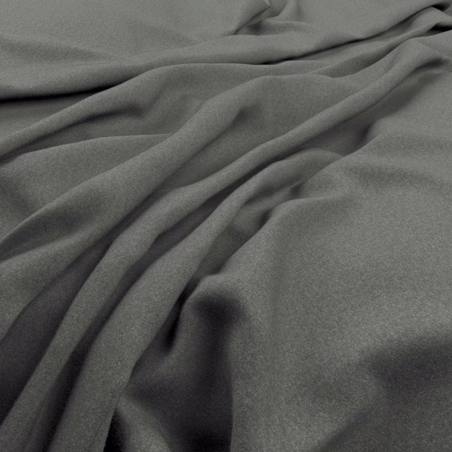 Plain gunmetal-grey fabric in soft folds with a subtly textured surface