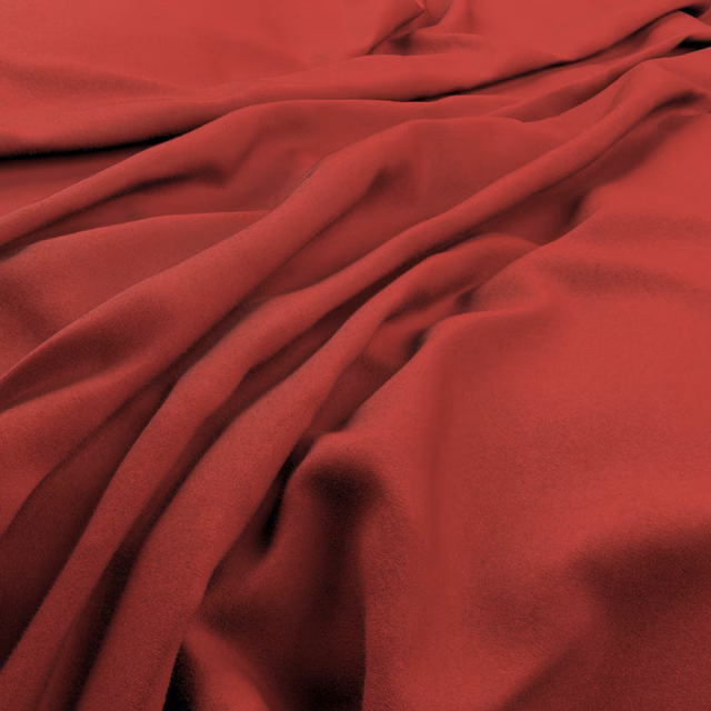 Deep crimson red fabric with smooth folds and softly shaded surface