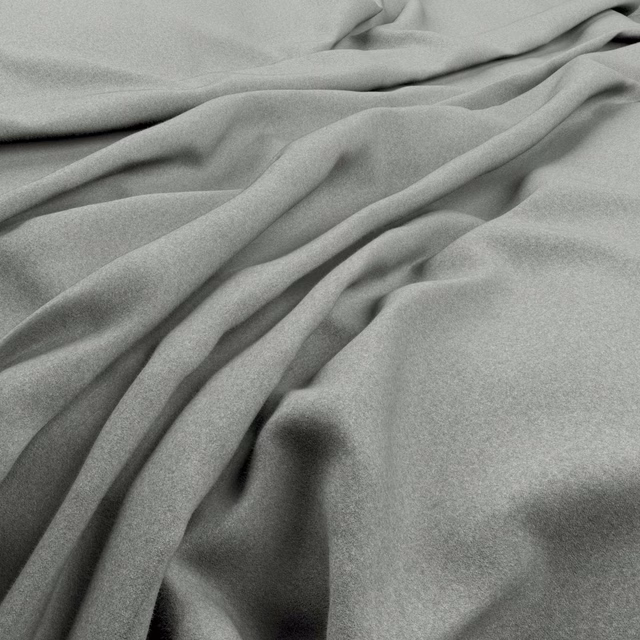 Cool lead-grey fabric gathered in fluid folds with a fine even texture
