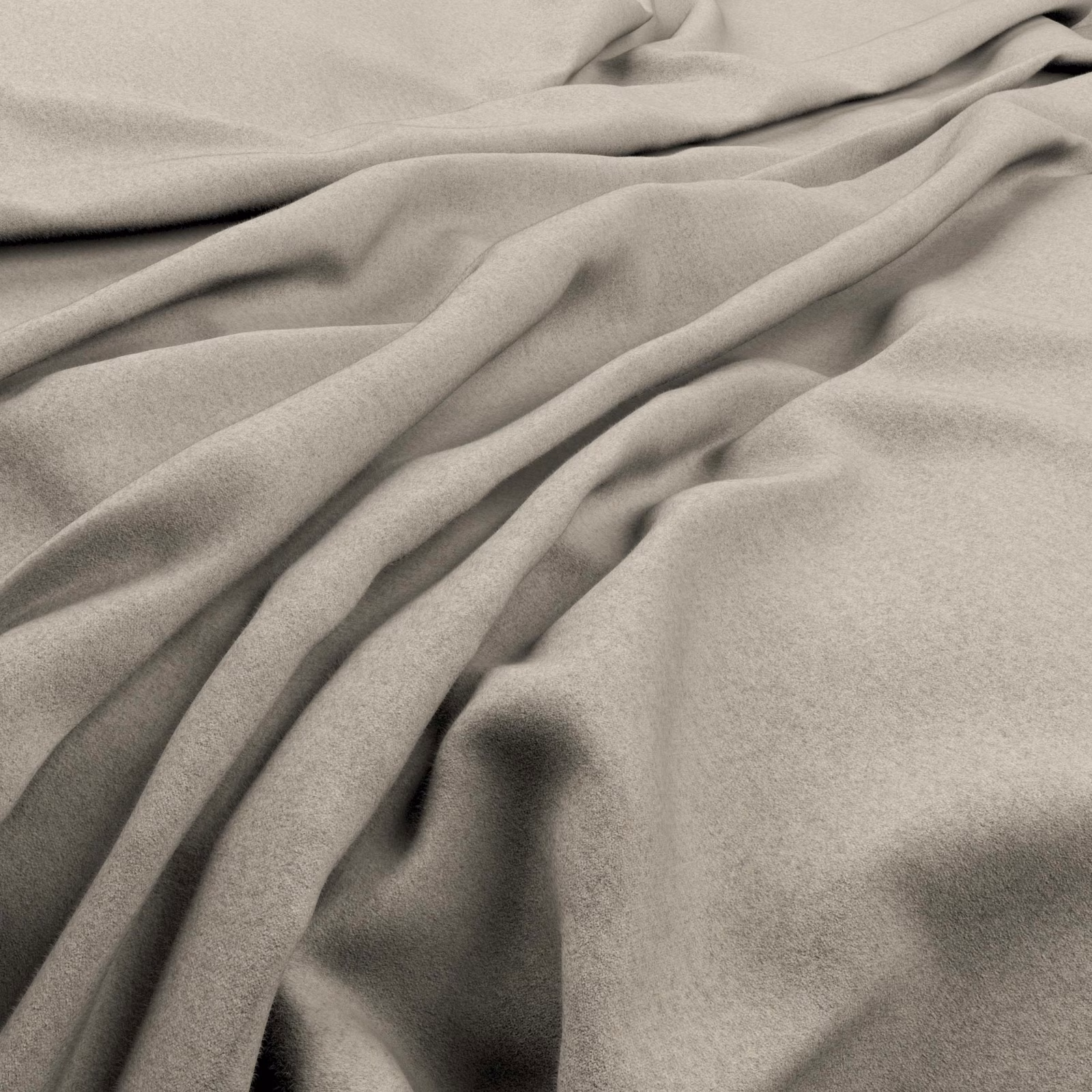 Pale porcelain-grey fabric draped in soft folds with a subtly brushed surface