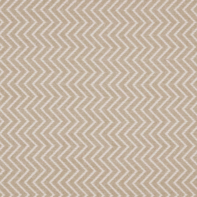 Close-up of Annie Natural fabric in soft beige zigzag weave on an oatmeal ground.