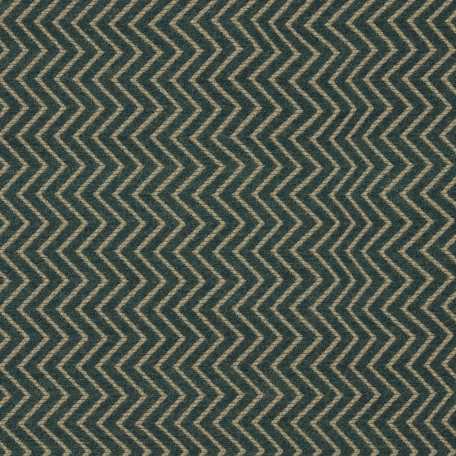 Deep teal chevron weave with pale zigzag stripes on textured upholstery fabric