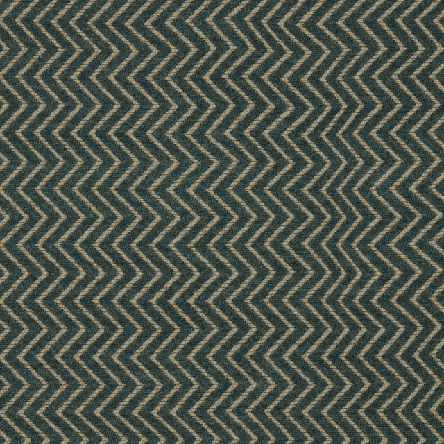 Deep teal chevron weave with pale zigzag stripes on textured upholstery fabric