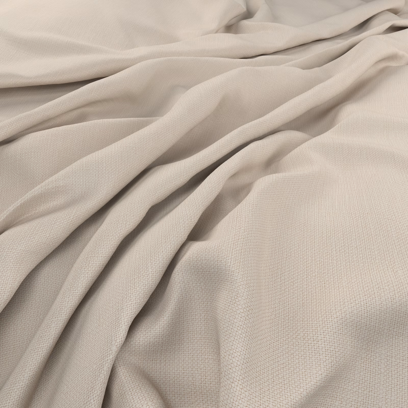 Warm chalk fabric with fine plain weave gathered into soft flowing folds
