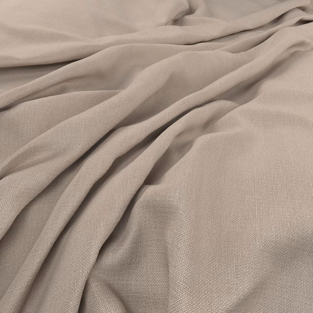 Soft taupe Feather fabric with fine weave, gathered into fluid folds