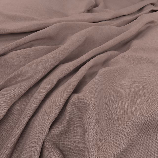 Dusty mauve orchid fabric with fine plain weave and fluid gathered folds