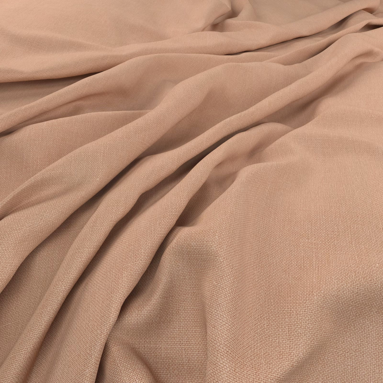 Muted blush-beige fine weave gathered into softly fluid fabric folds