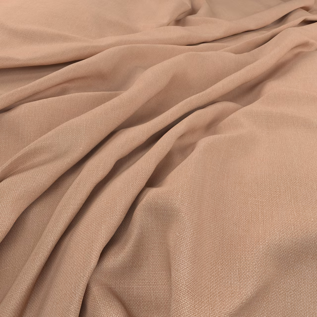 Muted blush-beige fine weave gathered into softly fluid fabric folds