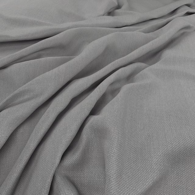 Cool Seamist grey plain weave gathered into soft, fluid folds