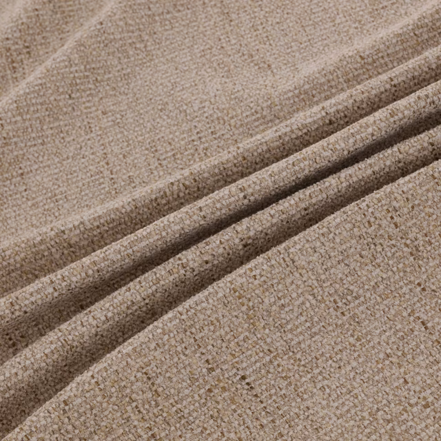 Warm taupe-beige close weave with flecked texture folded into soft ridges