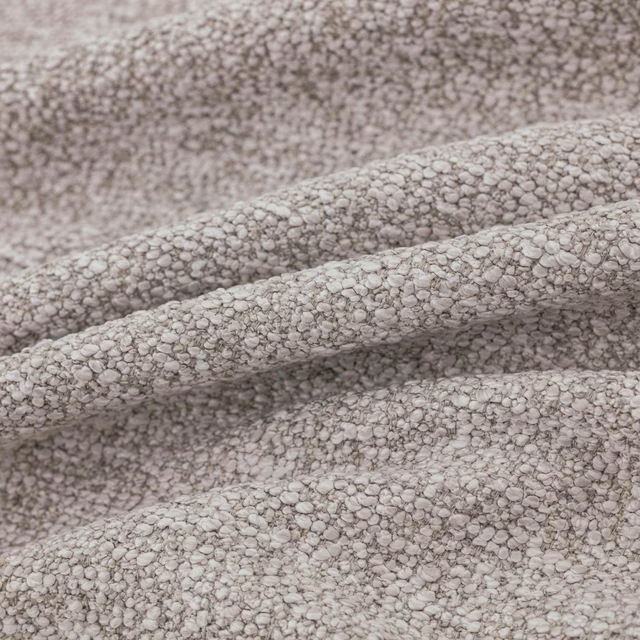 Close-up of pale greige Atlas Mist with chunky pebble-textured woven surface