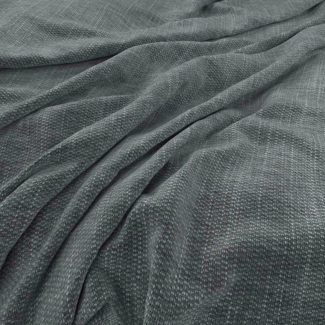 Deep slate-blue woven textile with fine texture and softly lit folds