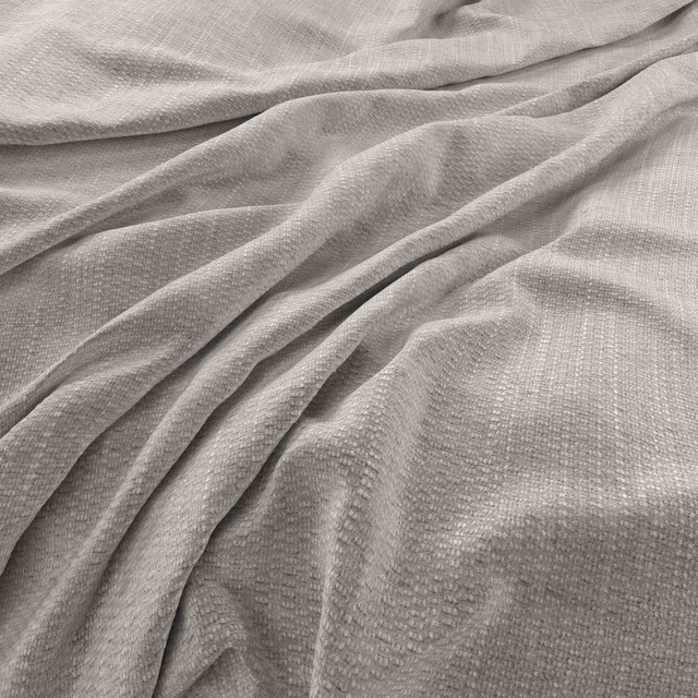 Pale cloud-grey woven textile with fine pebbled texture falling into soft folds