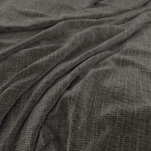 Deep pine-green woven fabric with fine pebbled texture in soft gathered folds