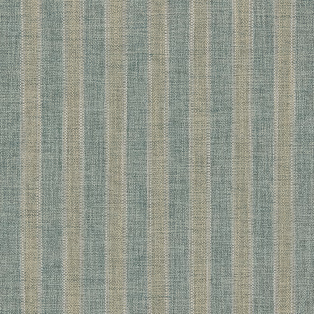Close-up of muted sea-glass teal fabric with pale vertical stripes and fine woven texture