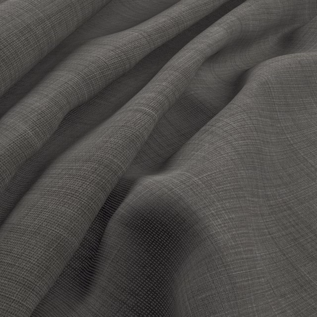 Cool steel-grey woven fabric with fine crosshatch texture in deep folds