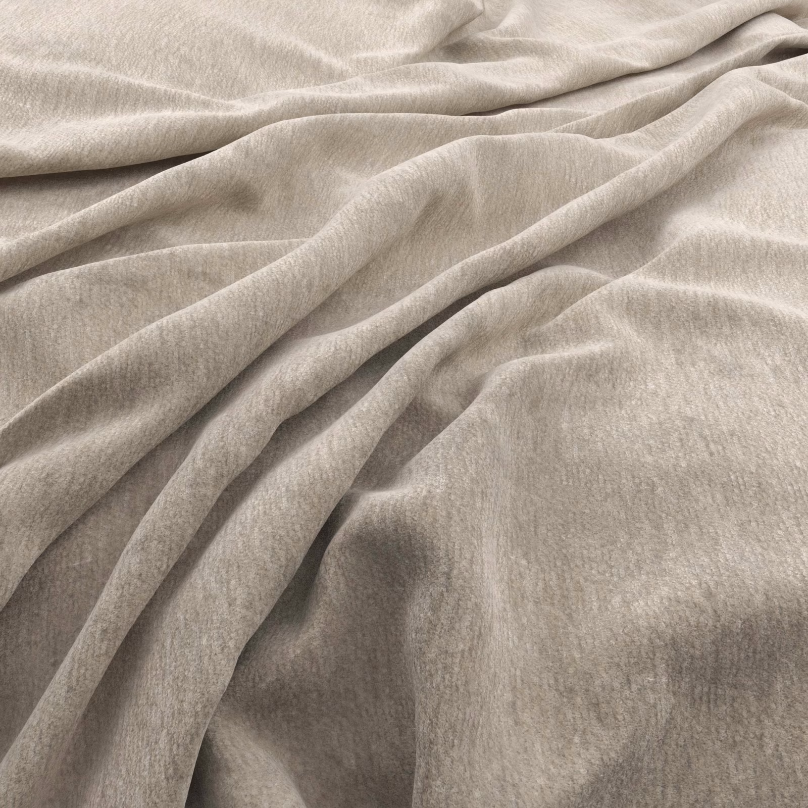 Draped smoke-grey fabric with a softly brushed surface and subtle warm tonal shading