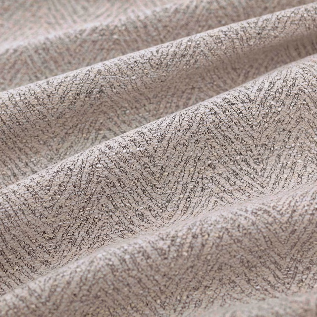 Pale taupe-grey woven fabric with branching charcoal mineral lines in soft folds
