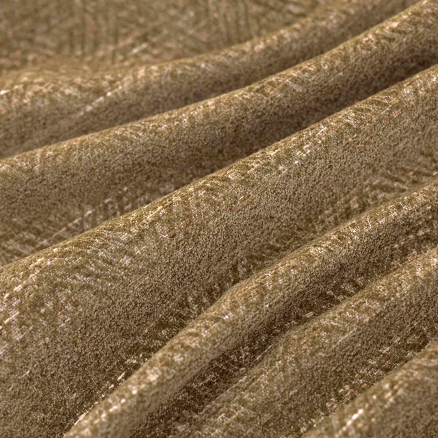 Close-up of Boutin Moss showing mottled moss-brown pile and soft folded sheen