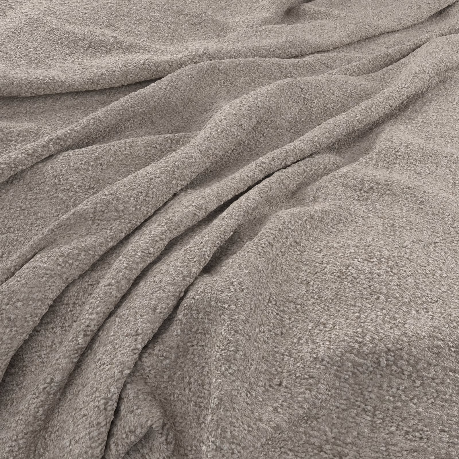 Draped close-up of muted pebble taupe fabric with a soft nubby texture
